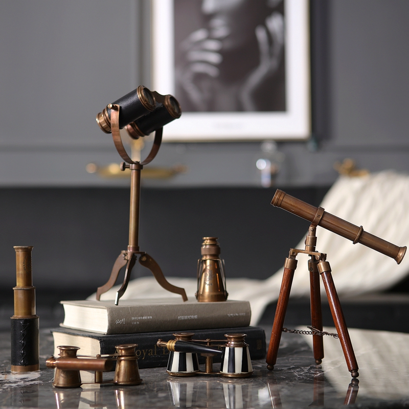 Office Furniture At Home - تلسكوب نحاسي عتيق ، ديكور مكتب